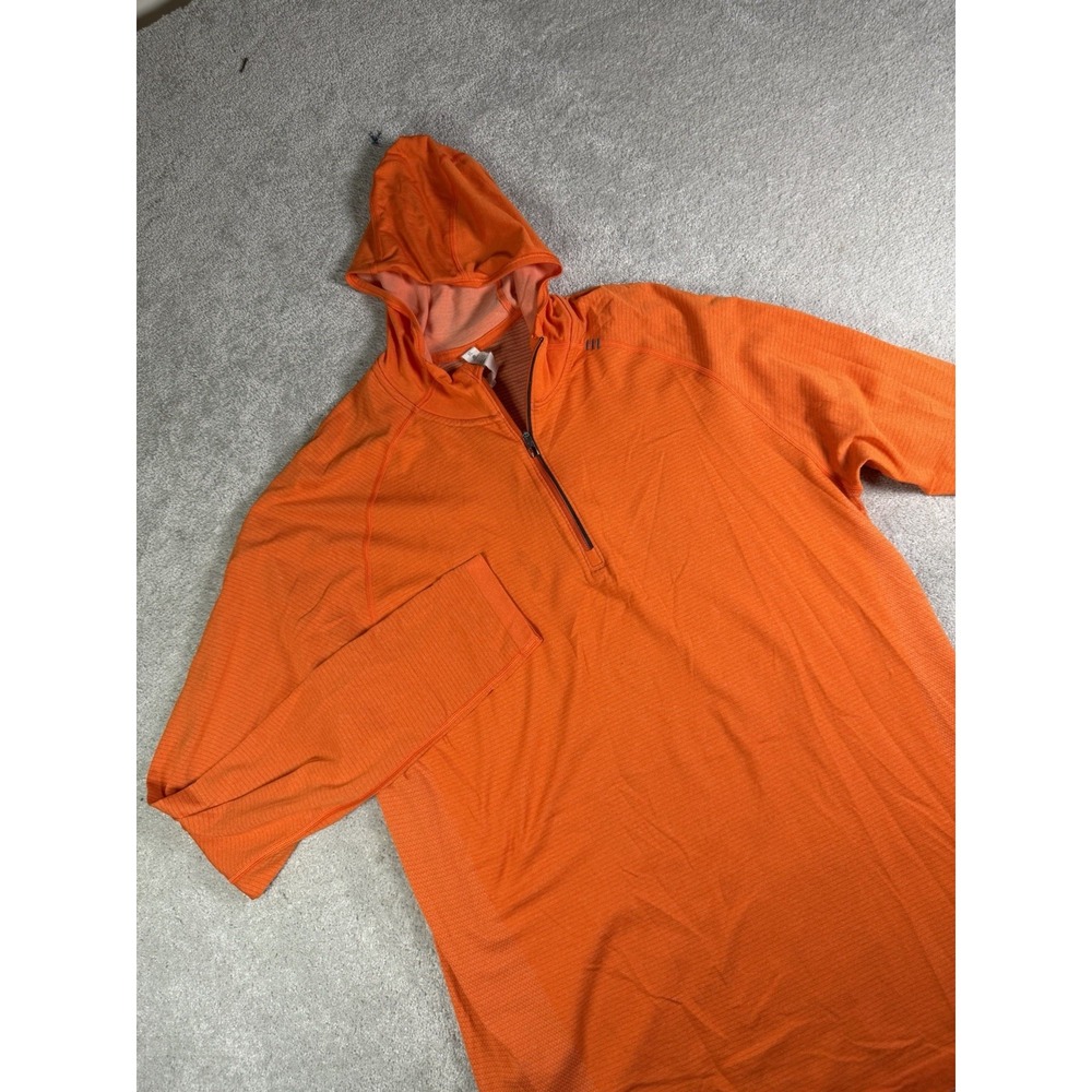 Lululemon Metal Vent Tech Hoodie  Lightweight Stretch Medium Mens XL Orange Gym